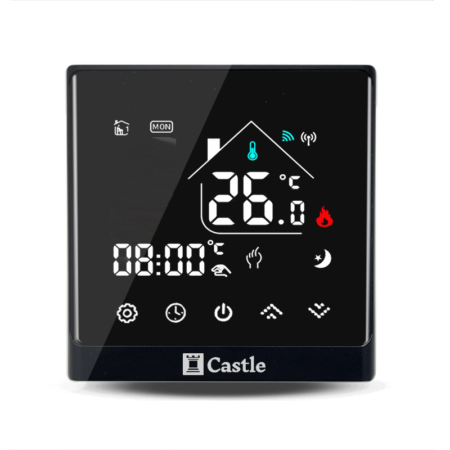 Терморегулятор сенсорний програмований Castle AC8400H (Чорний)