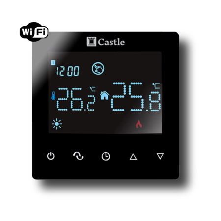 Терморегулятор сенсорний програмований Castle AC606H (Чорний) Wi-Fi